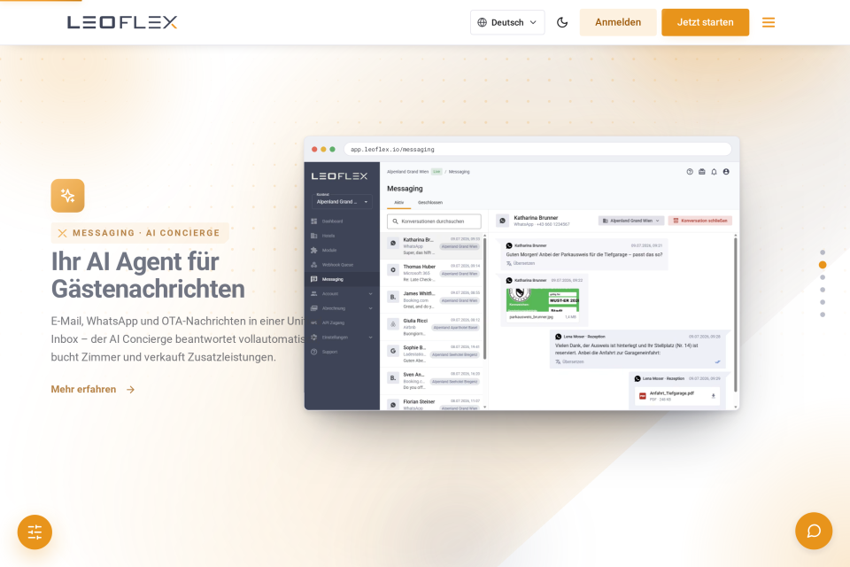 Dieselbe Scroll-Sektion im hellen Design